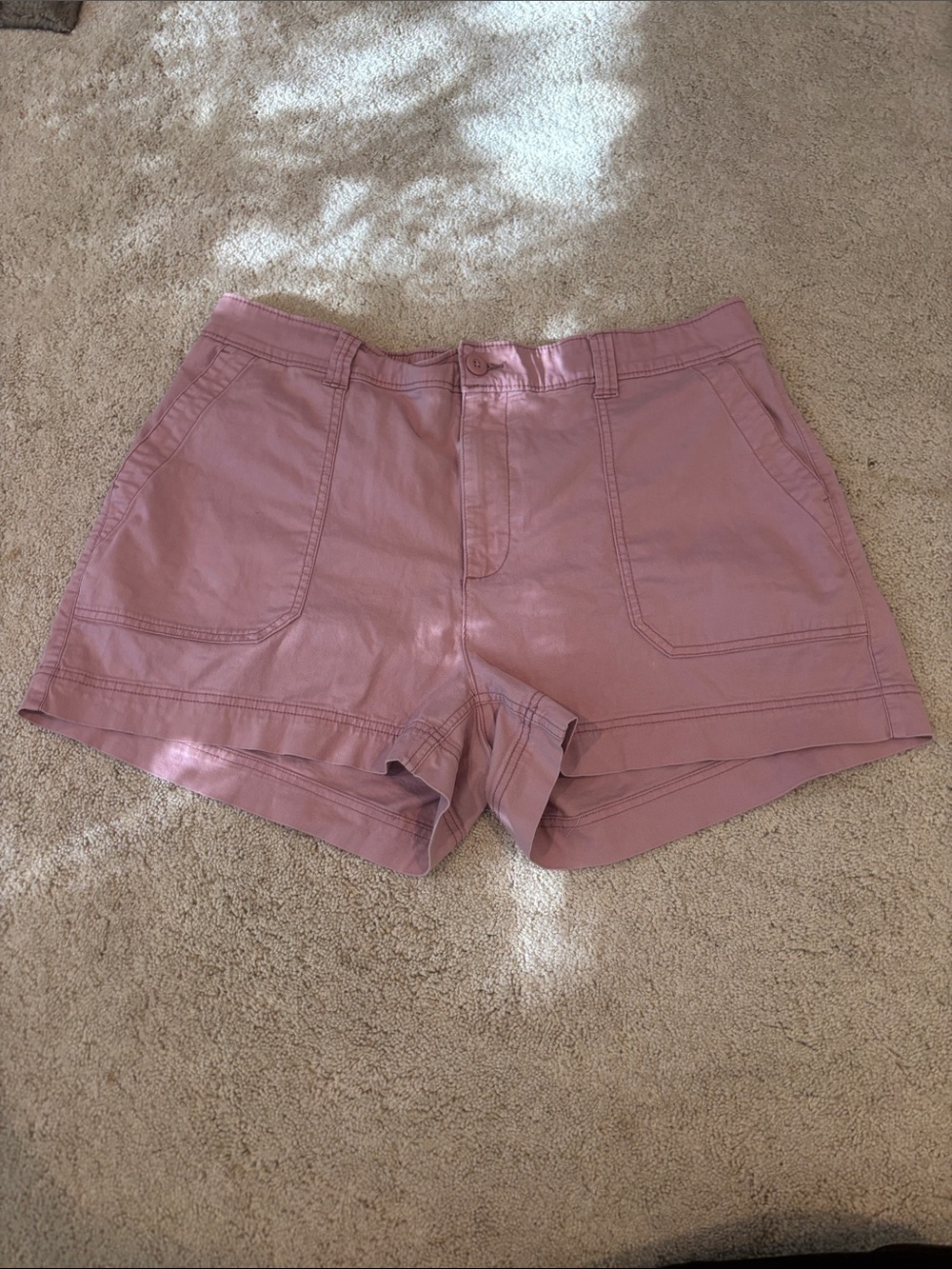 Old Navy Pink High-Waist Utility Shorts